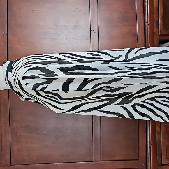 DVF long sleeve button-front tunic, zebra print, size small 🦓 - Picture 6 of 13